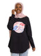 Black Printed Long - Sleeve Design 3 - Khotwh