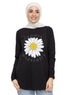 Black Printed Long - Sleeve Design 34 - Khotwh