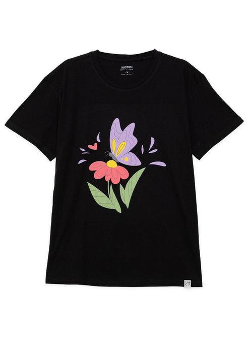 Black Printed O.S Short - Sleeve Design 10 - Khotwh