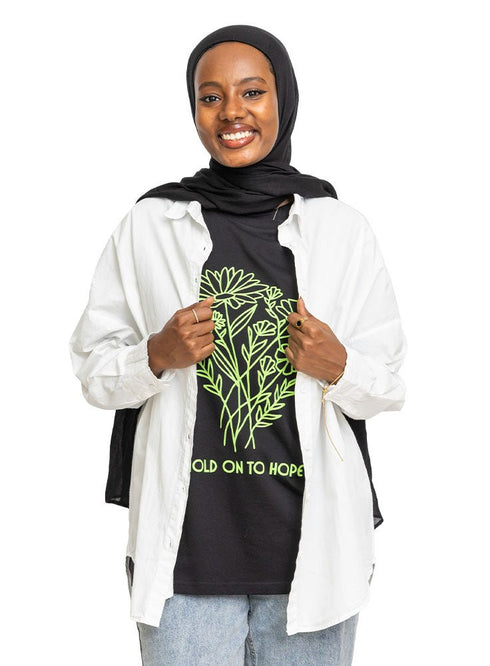 Black Printed O.S Short - Sleeve Design 4 - Khotwh