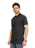 Black Printed Polo Design 3 - Khotwh