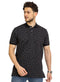 Black Printed Polo Design 3 - Khotwh