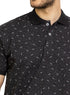 Black Printed Polo Design 3 - Khotwh