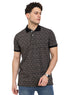 Black Printed Polo Design 7 - Khotwh