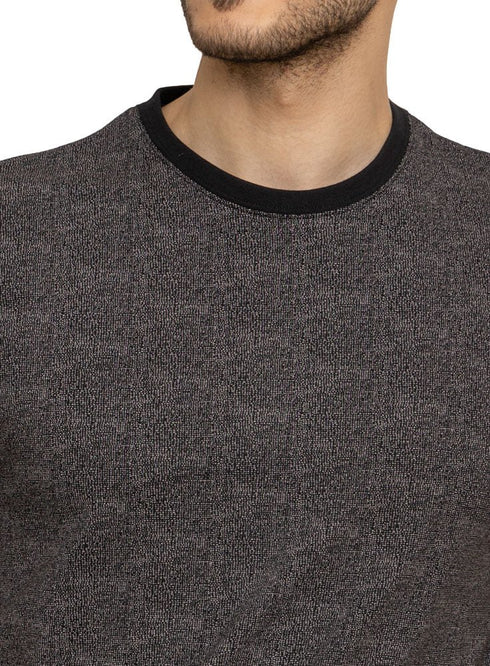 Black Printed Round T-Shirt Design 8 - Khotwh