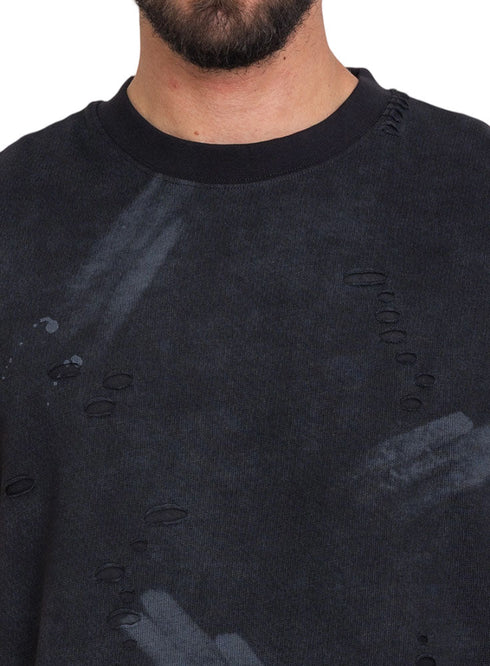 Black Printed Sleeveless T-Shirt - Khotwh