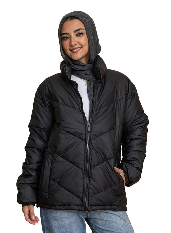 Black Puffer Jacket - Khotwh