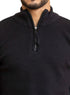 Black Quarter Zipper Pullover - Khotwh