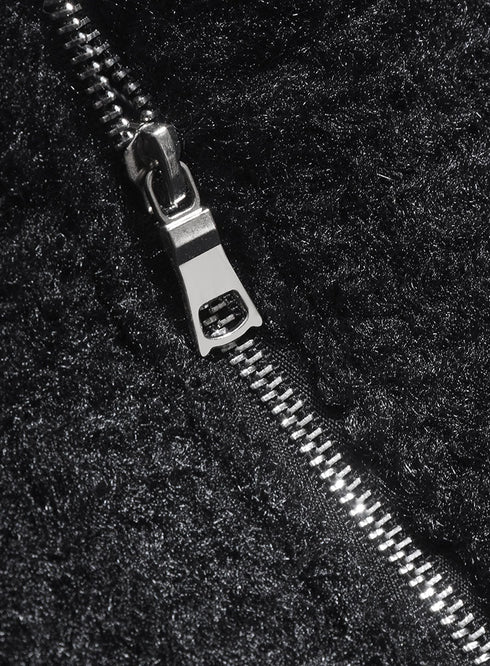 Black RD - Faux Fur High Neck Sweater - Khotwh