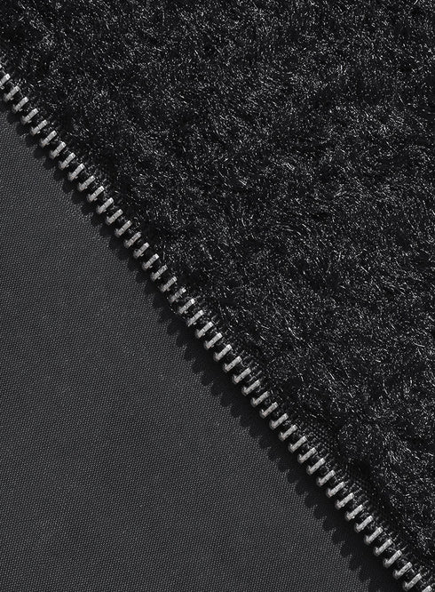 Black RD - Faux Fur High Neck Sweater - Khotwh