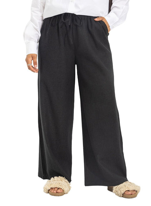 Black RD-Linen Pants - Khotwh