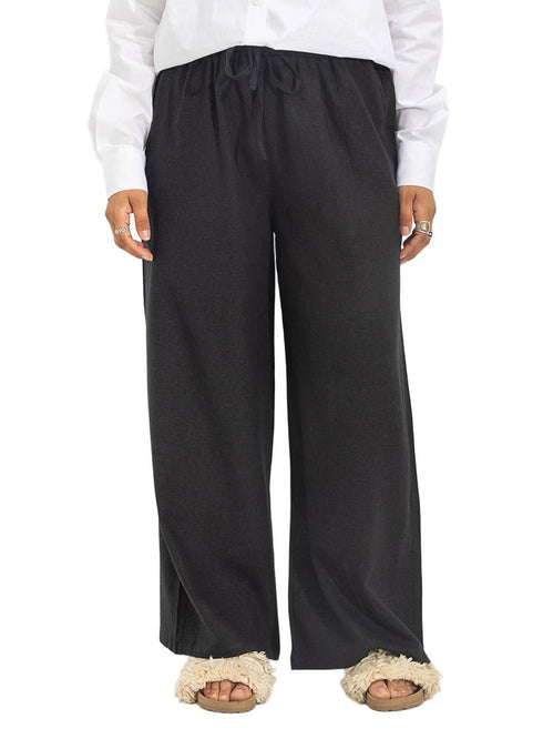 Black RD-Linen Pants - Khotwh