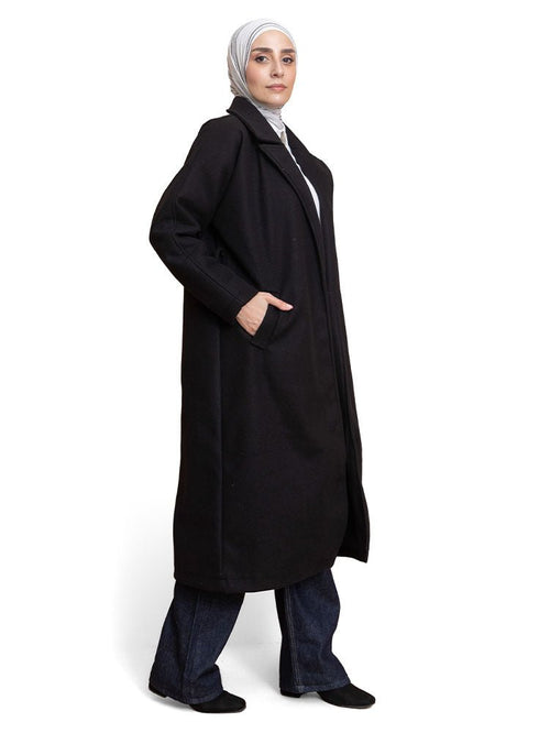 Black RD - Long Feather Coat - Khotwh