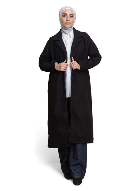 Black RD - Long Feather Coat - Khotwh