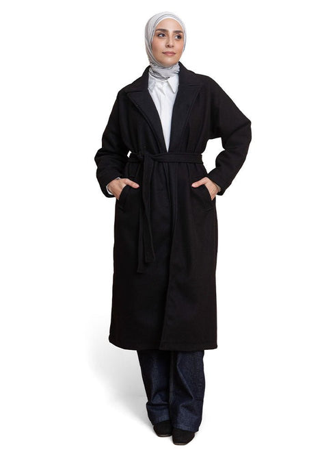 Black RD - Long Feather Coat - Khotwh