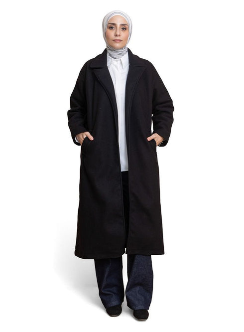 Black RD - Long Feather Coat - Khotwh
