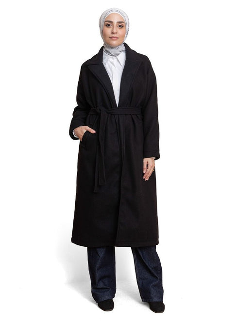Black RD - Long Feather Coat - Khotwh