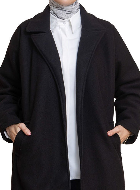 Black RD - Long Feather Coat - Khotwh