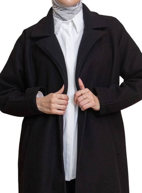 Black RD - Long Feather Coat - Khotwh