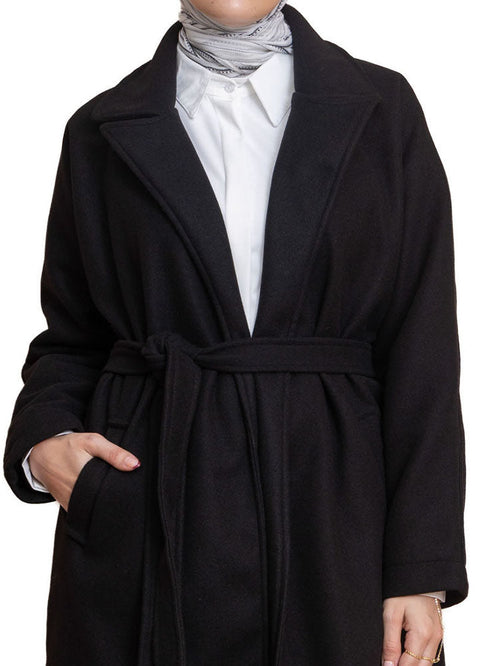 Black RD - Long Feather Coat - Khotwh