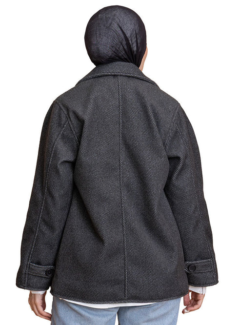 Black RD - Short Jacquard Jacket - Khotwh