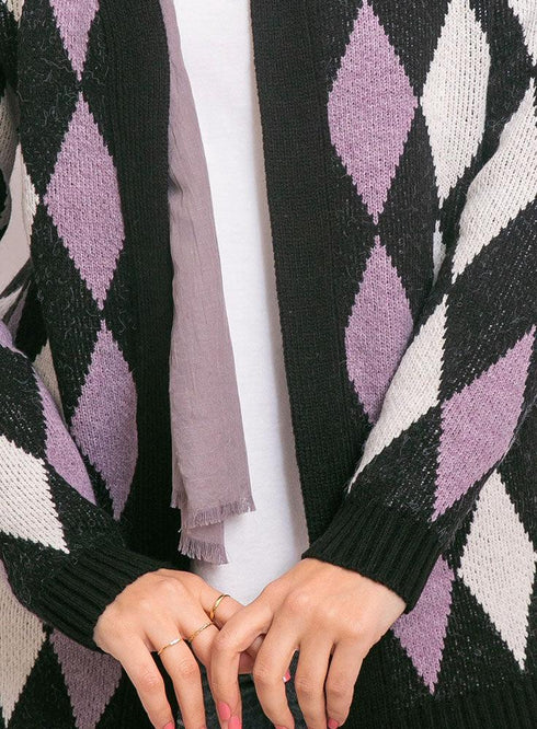 Black Rhombus Cardigan - Khotwh