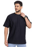 Black Rhombus Over Size Round T-Shirt - Khotwh