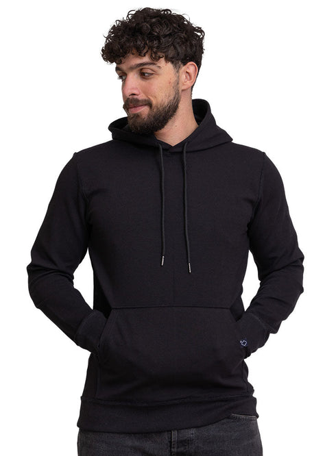 Black Ribbed Hoodie - Khotwh
