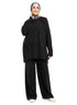 Black Ribbed Knit Suit - Khotwh