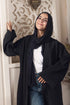Black Ribbed Long Cardigan - Khotwh