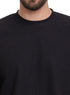 Black Ribbed Over Size Round T-Shirt - Khotwh