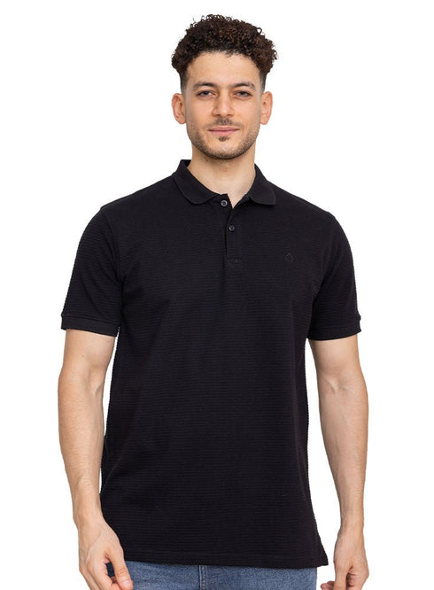 Black Ribbed Polo - Khotwh