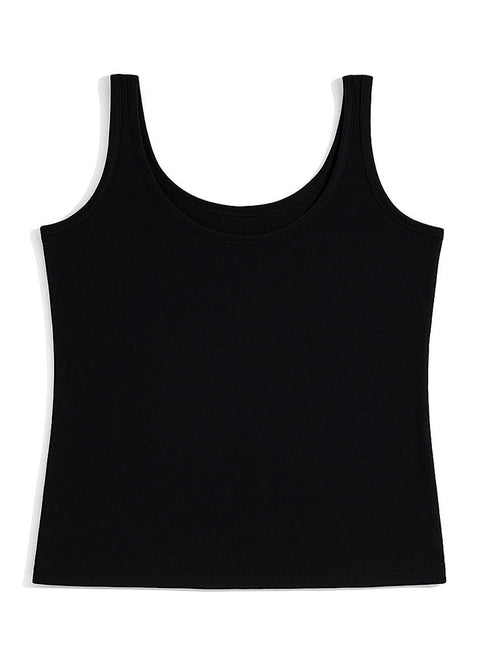 Black Round Back Slim Fit Top - Khotwh
