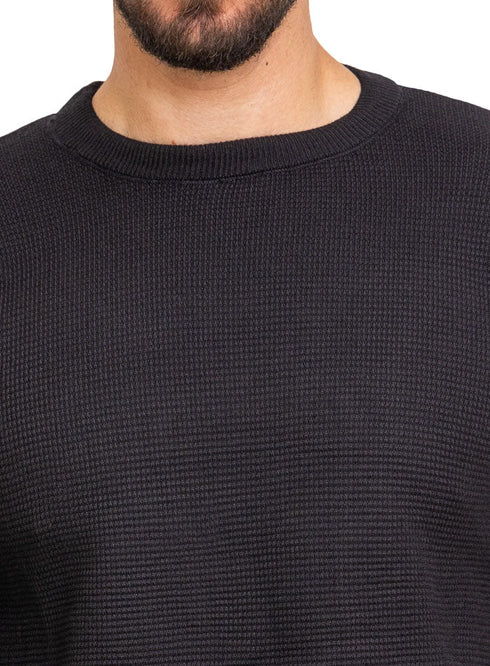 Black Round Pullover - Khotwh