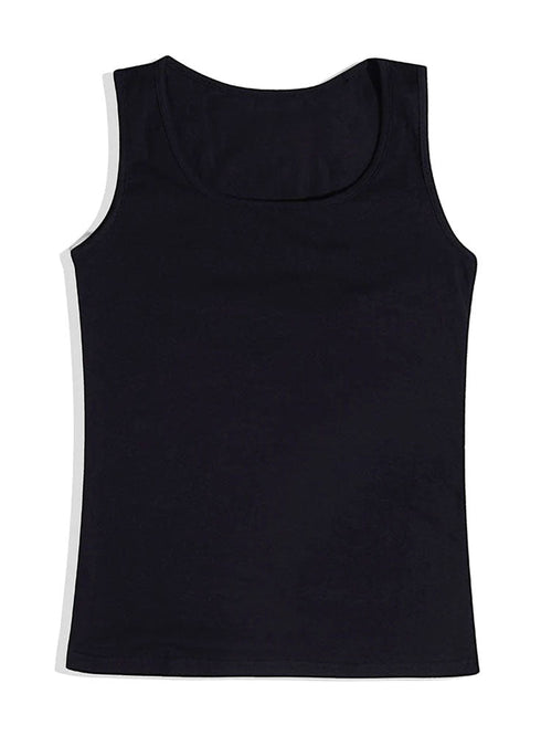 Black Round Slim Fit Top - Khotwh
