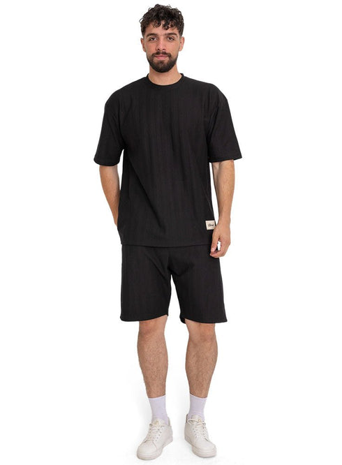 Black S - Jacquard O - S Round T-Shirt - Khotwh