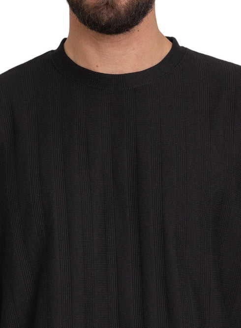 Black S - Jacquard O - S Round T-Shirt - Khotwh