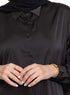 Black Satin Blouse - Khotwh