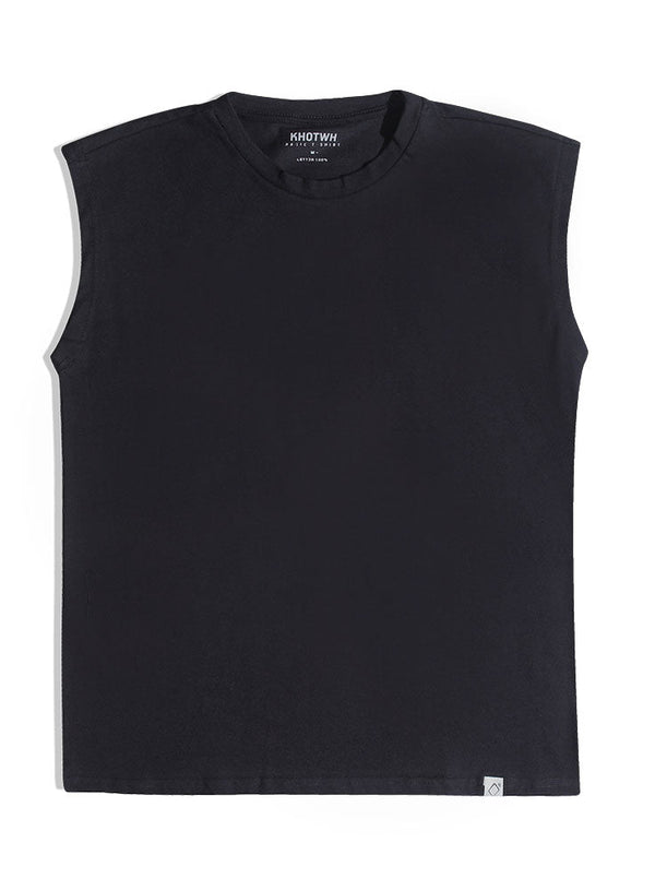Black Short Sleeveless - Khotwh