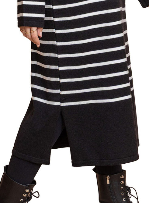 Black Short - Striped Dress - Khotwh