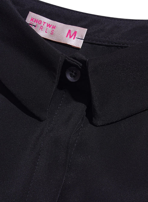 Black Sleeveless Basic Shirt - Khotwh