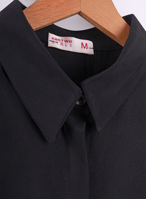 Black Sleeveless Basic Shirt - Khotwh