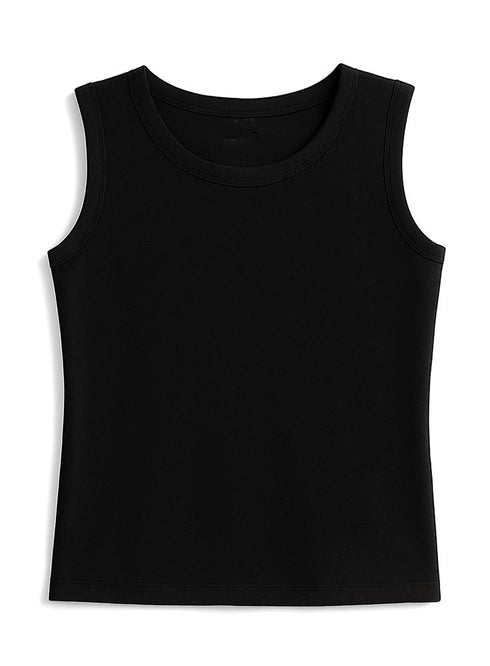 Black Sleeveless Slim Fit Top - Khotwh