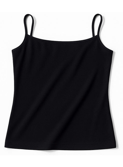 Black Square Neck Slim Fit Top - Khotwh