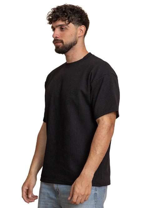 Black Squares O.S Round T-Shirt - Khotwh