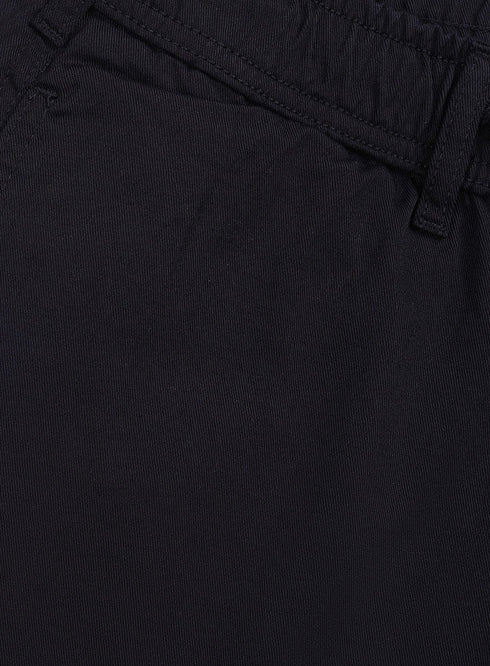 Black Straight Leg Gabardine Pant - Khotwh