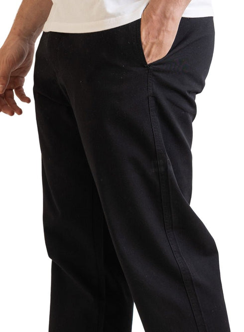 Black Straight Leg Gabardine Pant - Khotwh