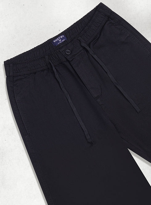Black Straight Leg Gabardine Pant - Khotwh