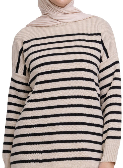 Black Striped Knit Suit 1 - Khotwh