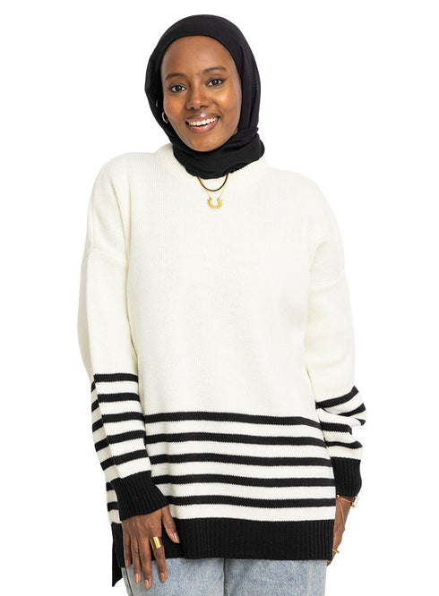 Black Striped Knit Suit 2 - Khotwh